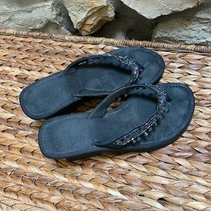 Beaded Wedge Flip Flops